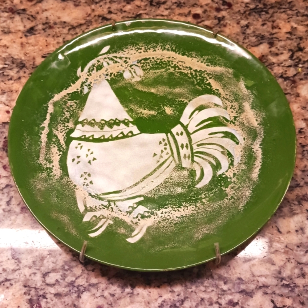 🐓 Rooster Handmade Pottery Collectible Plate